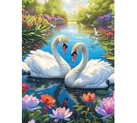 Swan in A Magical Lake 500 Piece Jigsaw Puzzle for Adults Teens Wildlife Pet Music Room Decor Creative Outlet Whimsical Artwork for Musicians 500 PCS