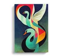 Swan In Abstract No.2 Canvas Print | Gallery Wrapped 30mm Frame Wall Art | 30x20 inches | Ready to Hang | Abstract Bird Picture | Living Room Bedroom Lounge Office