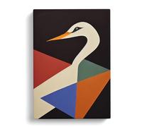 Swan In Abstract No.3 Canvas Print | Gallery Wrapped 30mm Frame Wall Art | 30x20 inches | Ready to Hang | Abstract Bird Picture | Living Room Bedroom Lounge Office