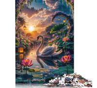 Swan in Divine Lake Puzzles 1000 Pieces Wooden Puzzles for Teenagers Gifts Brain Teaser Puzzle 1000pcs (75x50cm)