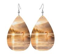Swan in the Lake Leather earrings, European and American style earrings for young women, birthday gifts/Valentine's Day gifts