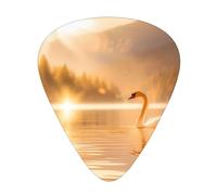 Swan in the Lake Stylish and durable guitar picks, three types of thin, medium and heavy guitar picks (12 pieces), suitable for guitar, bass, electric guitar, ukulele,