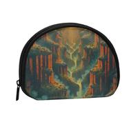 Swan in the water Coin Purse - Coin Pouch Mini Change Purse for Coins, Keys, Lipstick and Essentials with Zipper Closure, Sunset Afterglow, One Size, Fashion