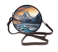 Swan in the water Shoulder Bag - Leather Crossbody Bags with Adjustable Strap, Perfect for Work, Travel and Shopping, Spectacular Snow Mountain, One Size