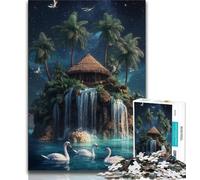 Swan Island Landscape Jigsaw Puzzles for Adults 1000 Jigsaws,Challenging Game Gifts for Is Ideal As A Gift for The Whole Family 75x50cm