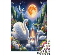 Swan Jigsaw Puzzle Christmas Fantasy Town Adult Jigsaws Impossible Hard Difficult Challenging Puzzles for Adults Kids 38x26cm/1000pcs