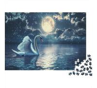 Swan Jigsaw Puzzles Puzzle for Adults Kids. 1000 Piece Artistic Style Whimsical Challenge Toy Educational Game Home Decoration for Adults& Kids Age 14 Years Up 1000pcs (75x50cm)