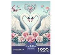 Swan Jigsaw Puzzles Puzzle for Adults Kids. 1000 Piece The Bonny Swans Impossible Challenge Toy Educational Games Home Decoration for Adults& Kids Age 14 Years Up 70x50cm/1000pcs