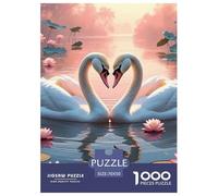 Swan Jigsaw Puzzles Puzzle for Adults Kids. 1000 Piece The Bonny Swans Impossible Challenge Toy Educational Games Home Decoration for Educational Games Gifts 70x50cm/1000pcs
