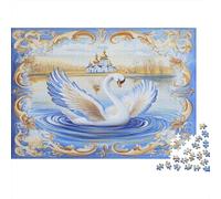 Swan Jigsaw Puzzles Puzzle for Adults Kids. 1000 Pieces Lakes Whimsical Challenge Toy Educational Games Home Decoration for Adults& Kids Age 14 Years Up 1000pcs (75x50cm)