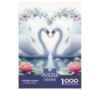 Swan Jigsaw Puzzles Puzzle for Adults Kids. 1000 Pieces The Bonny Swans Whimsical Challenge Toy Educational Games Home Decoration for Educational Games Gifts 70x50cm/1000pcs