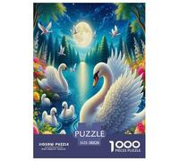 Swan Jigsaw Puzzles Puzzles for Adults Kids. 1000 Piece Impossible Challenge Toy Educational Games Home Decoration for Adults& Kids Age 14 Years Up 38x26cm/1000pcs