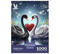 Swan Jigsaw Puzzles Puzzles for Adults Kids. 1000 Pieces The Bonny Swans Impossible Challenge Toy Educational Game Home Decoration for Educational Games Gifts 70x50cm/1000pcs
