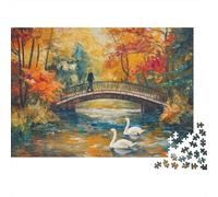Swan Jigsaw Puzzles Puzzles for Adults Kids. 1000 Pieces Whimsical Challenge Toy Educational Games Home Decoration for Educational Games Gifts 1000pcs (75x50cm)