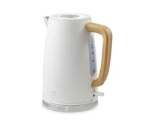 Swan SK19024WHT Fjord Jug Kettle with Rapid Boil, 360 Degree Swivel Base, Wood Effect Handle, 1.7L, 3000W, White