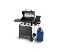 Swan SBQ57030N Al Fresco Kansas 4 Burner 3+1 Gas BBQ, Including Side Burner, Built-in Thermometer and Warming Rack, Black