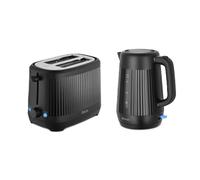 Swan Kettle & 2 Slice Toaster in Black Swan Black
