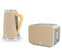 Swan Nordic Kitchen set 1.7L Rapid Boil Kettle, 900W 2 Slice Toaster Oatmeal SK14610OAT + ST14610OAT, EEJB416