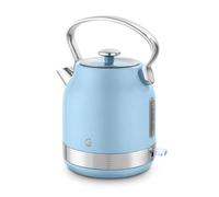 Swan SK14631BLU Retro Traditional Kettle, Rapid Boil, Removable Limescale Filter, Easy Pour, 360 Degree Base, Water Indicator Window and Boil Dry Protection 1.7L, 3KW, Blue and Stainless Steel