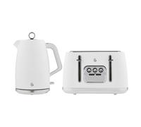 Swan Serenity Kitchen Set, 1.7L Kettle & 4 Slice Toaster, White, SK14017WHT & ST19024WHT