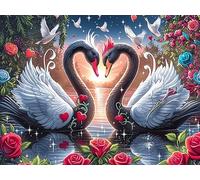 Swan Lake 300-piece Jigsaw Puzzle Bundle Animal Pet Family Puzzle Lovers Brain Training Mindful Activity Spring Paperboard Creativity & Gift Giving 300 PCS/40x28cm