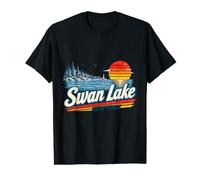 Swan Lake New York Sunset Nature Scene Value Graphic T-Shirt