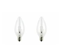 Swan Lightbulbs Candelabra E12 Clear Candle Bulbs, 240V, 40W, Pack of 2