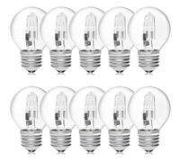 Swan Lightbulbs Energy Saving Halogen Golf Ball, E27, Edison Screw, 42W, Clear, Pack of 10