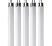 Swan Lightbulbs Fluorescent Tube, 6W, T5, 9 Inch, White, 3500K, 2 Pin, Pack of 5