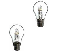 Swan Lightbulbs Low Energy Halogen GLS Bulbs, 70W, B22D Bayonet Cap, 240V, Clear, Pack of 2
