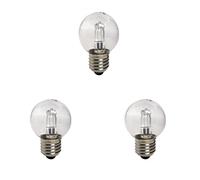 Swan Lightbulbs Low Energy Halogen Golf Ball 28W Edison Screw E27 Clear Warm White - 3 Pack