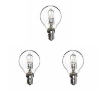 Swan Lightbulbs Low Energy Halogen Golf Ball Bulbs, 18W, E14 Small Edison Screw, Clear, Pack of 3
