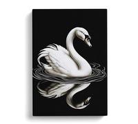 Swan Line Art Canvas Print | Gallery Wrapped 30mm Frame Wall Art | 30x20 inches | Ready to Hang | Minimalist Abstract Picture | Living Room Bedroom Lounge Office