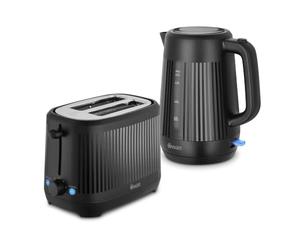 Swan Linea Breakfast Essentials Bundle with 1.7L Rapid Boil Kettle and 2 Slice Toaster, Black, EEJB504