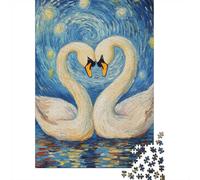 Swan Love-2 1000 Pieces Jigsaw Puzzle, Animal Lover Puzzle, Calm Indoor Activity, 38x26cm/1000pcs