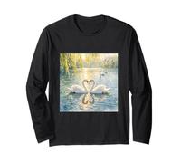 Swan Love on a Spring Lake Long Sleeve T-Shirt