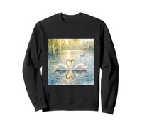 Swan Love on a Spring Lake Sweatshirt