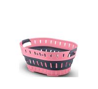 Swan x Lynsey TV's Queen of Clean 60L Collapsible Laundry Basket with Soft Grip Handles, Foldable, Space Saving, Pop Up Clothes Hamper with Ventilation Holes, Pink & Grey, SWLC9002QOCN