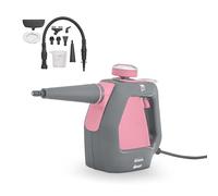 Swan Lynsey TV’s Queen of Clean Handheld Steam Cleaner, 9 Piece Accessory Kit, Multi-purpose cleaning, 3 bar Steam Pressure, Lightweight, Portable, Pink/Grey, SC17350QOCN, Clear