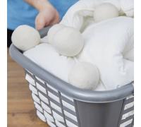 Swan Lynsey X6 Wool Dryer Balls And Oval Collapsible Laundry Basket In Pink