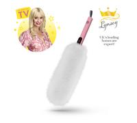 Swan x Lynsey TV's Queen of Clean Ultra-Fine Microfibre 2-in-1 Duster, Flat & Tubular Modes for Versatile Cleaning, Super Soft Washable & Reusable Head with Hanging Loop, Pink, SWFC2005QOCN