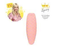 Swan x Lynsey TV's Queen of Clean Large Ironing Board Cover, Heat Reflective Technology, 137x46cm, Metallised Cotton with Foam Padding and Felt, Fitted Design, Pink, SWLC9004QOCN