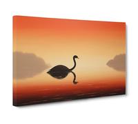 Swan Minimalism No.2 Canvas Print for Living Room Bedroom Home Office Décor, Wall Art Picture Ready to Hang, 30x20 Inch (76x50 cm)