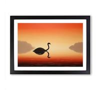 Swan Minimalism No.2 Framed Print | A2 Black Framed Wall Art | Ready to Hang | Minimalist Animal Picture | Living Room Bedroom Lounge Office