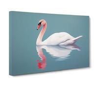 Swan Minimalism No.3 Canvas Print | Gallery Wrapped 30mm Frame Wall Art | 30x20 inches | Ready to Hang | Minimalist Bird Picture | Living Room Bedroom Lounge Office