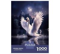 Swan Moonlight 1000 Piece Jigsaw Puzzle Jigsaw Puzzle for Adults for Relaxation Focus Home Decor Gift 70x50cm/1000pcs