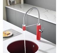 Swan N Pull Out Kitchen Faucet Modern Red & Ch h High Arc Design Single Lever Easy Use Pull Down Sprayer Ideal for Home & Reurant
