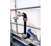 Swan Neck IBC Tank Riser Kit 30cm Tap Extension, Fits 2" S60 x 6 Outlet, Easy Filling for Buckets & Watering Cans, Includes MDPE Fittings, Tank Adaptor, Tap & PTFE Tape (lever tap+quick connector)