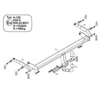 Swan Neck Tow Bar For Audi A3 8YS 4D (2020- ) A-125