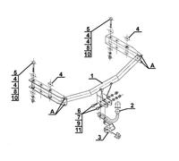 Swan Neck Tow Bar For Audi A4 Avant MK3 8E (2004-2007) A-076